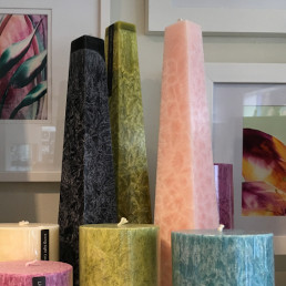 Browse our candles in a range of shapes, colours and scents